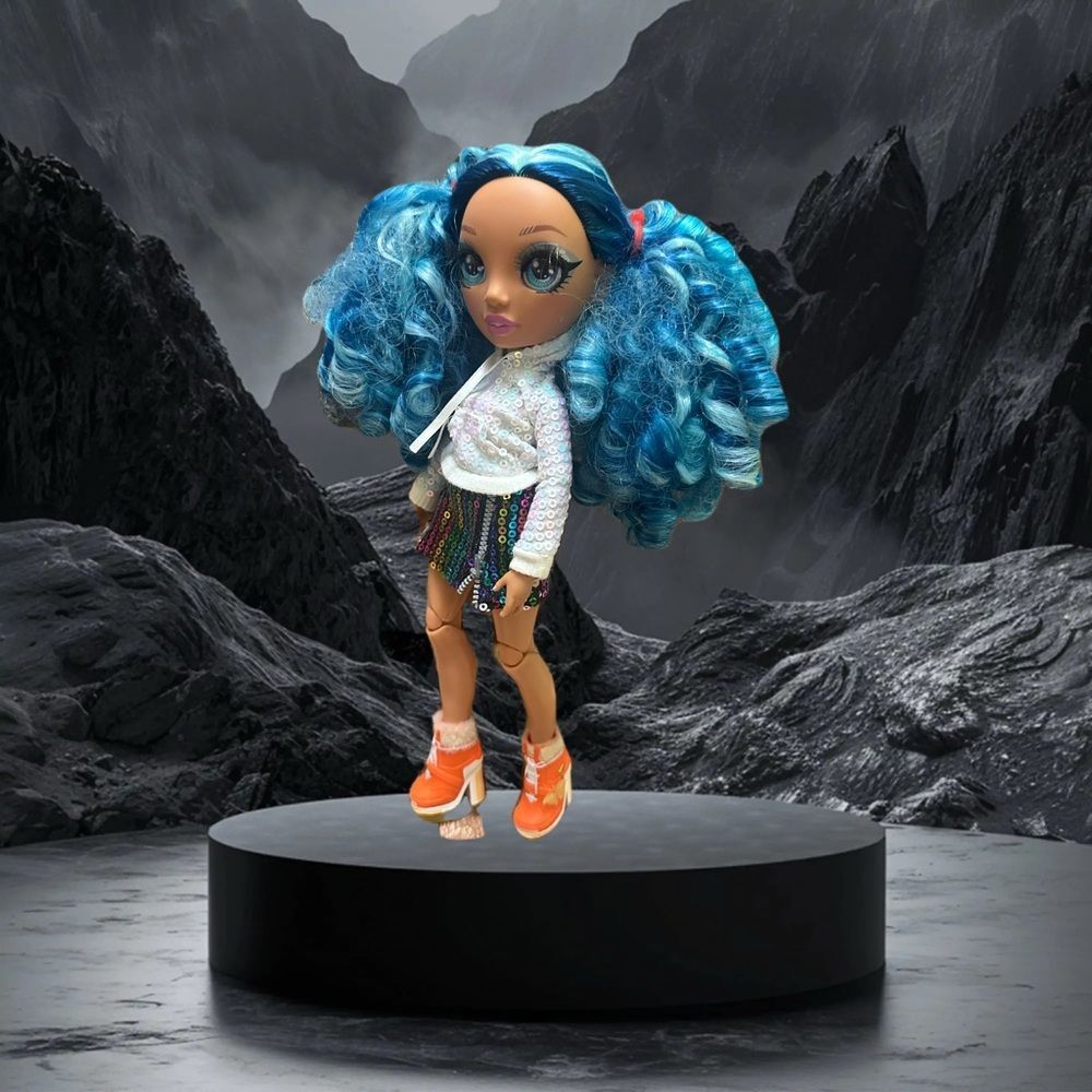 Rainbow High Bradshaw Skyler Blue-Haired Fashion Doll with Orange Shoes